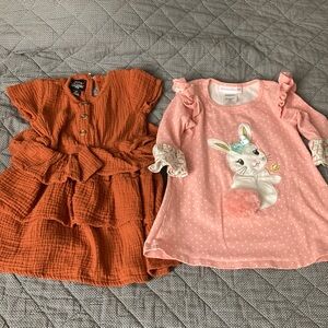 Bonnie Jean Orange and Pink Kids Dresses